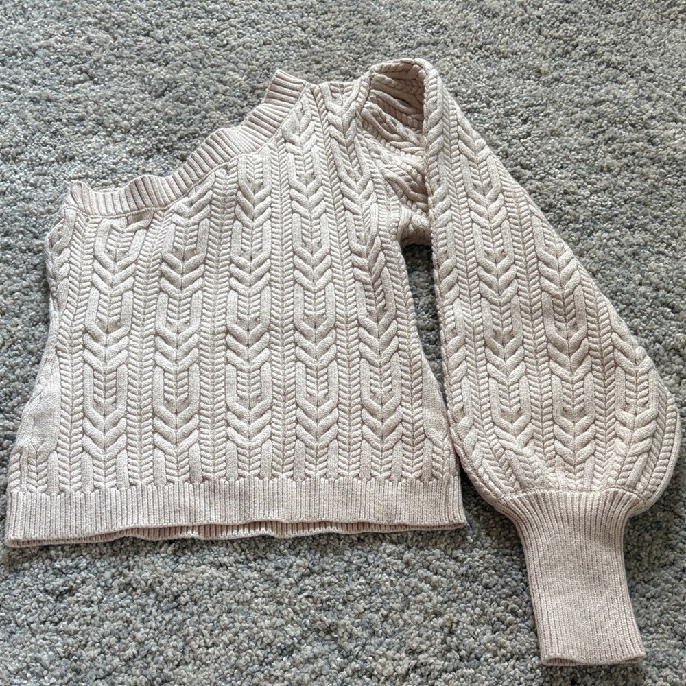Cream Cable Knit Sweater - Picture 3 of 6